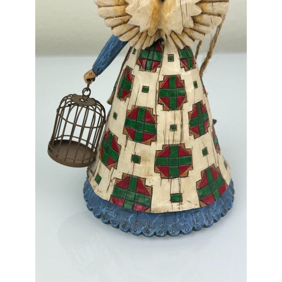 VTG Jim Shore Heartwood Creek Angel with Birdcage Bird Folk Art Resin Figure - Picture 13 of 16
